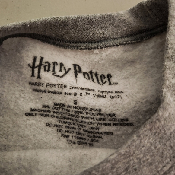 Harry Potter Hogwarts Alumni Sweatshirt , sz Small Gray Varsity - Picture 3 of 4